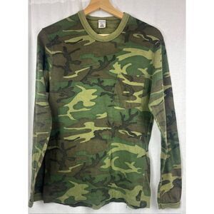 Vintage Rattlers Brand Camo Long Sleeve T shirt USA Made Size Medium